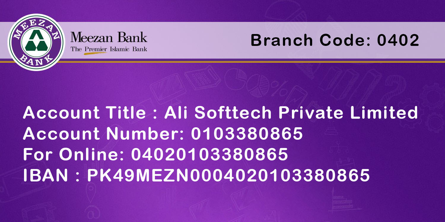 Ali Softtech - Bank Account